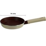Sartén Mini de Aluminio Antiadherente de 14 cm para Cocina Color Beige