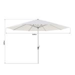 Sombrilla de Mesa Aura II Octogonal de Aluminio 3.94 Metros Color Blanco