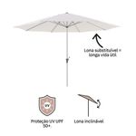 Sombrilla de Mesa Aura II Octogonal de Aluminio 3.94 Metros Color Blanco