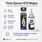 Botella de Tinta Epson 673 en Color Negro para Impresoras de 70 mL