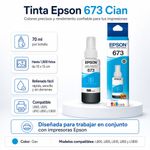 Botella de Tinta Epson 673 Cian para Impresoras EcoTank de 70 mL