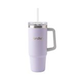 Termo de Acero Inoxidable Doble Pared con Asa, Tapa y Pajilla de 880 mL - Colores Surtidos