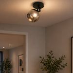 Lámpara para Techo de 1 Luz en Color Negro con Base E27 40 W