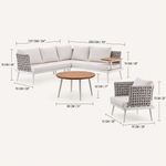 Set de Sofá Esquinero Dana de 4 Piezas para Exterior Color Beige