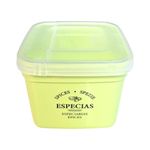 Especiero de 30 oz para Especias Plástico con Tapa Transparente Color Verde Oliva
