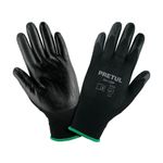 Guantes Textiles Recubiertos de Nitrilo para Manejo de Materiales Talla M Color Negro
