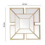 Set de 3 Espejos Decorativos Geométricos con Marco Dorado de 25 x 25 Cm