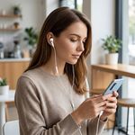 Audífonos Alámbricos para iPhone Tipo USB-C en Color Blanco
