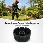 Tapa de Repuesto para Cabezal de Desbrozadora DES-63 Color Negro