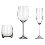 Set Verónica de 18 Piezas de Cristal con Vasos y Copas Transparentes