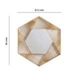Set de 3 Espejos Hexagonales con Marco Dorado de 21.5 x 25 Cm