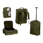 Mochila Trolley de Cabina de 31.5 Litros para Viaje 35 x 51 x 18 cm Color Verde