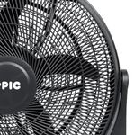 Ventilador de Piso 20 Plg con Diseño Portátil para Ventilación Interior Color Negro