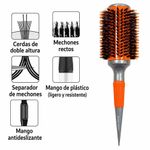Cepillo Térmico Redondo Cerámico de 34 mm para Peinar Color Naranja