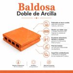 Baldosa Doble de Arcilla de 5x25x25 cm