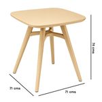 Mesa Cuadrada Naty de Plástico Resistente para Exterior 71 x 71 x 74 cm Color Blanco Crema