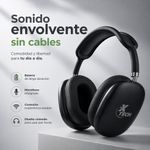 Audífonos Inalámbricos Aurax XTH-614 con Micrófono y Batería de 8 Horas Negro