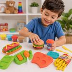 Set de Plasticina Hamburguesas con Moldes y Herramientas de 10 Piezas