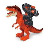 Dinosaurio Lanza Burbujas con Control Remoto y Proyección para Niños Color Rojo y Naranja
