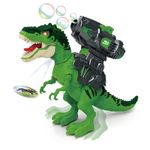 Dinosaurio Lanza Burbujas con Control Remoto y Proyección para Niños Color Verde