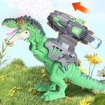 Dinosaurio Lanza Burbujas con Control Remoto y Proyección para Niños Color Verde