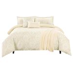 Set de Edredón de 6 Piezas Queen en Microfibra Diseño Linen Amarillo