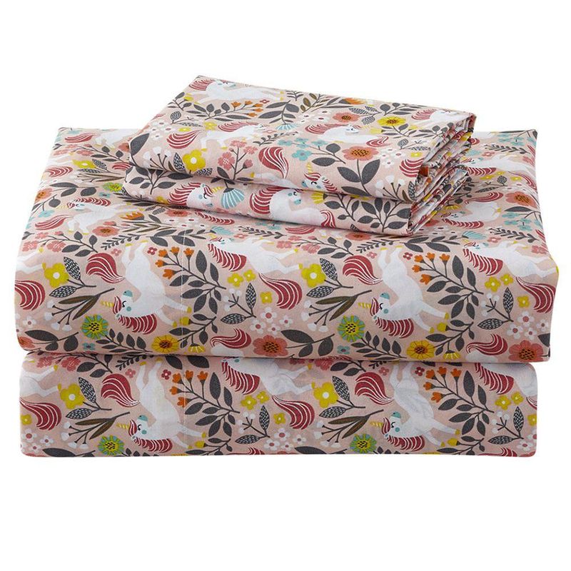 Set de Sábanas Matrimonial de 4 Piezas Diseño Estampado para Niños - Colores Surtios