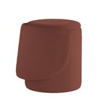Asiento Puf Redondo con Tapa y Compartimento Interior Color Terracota