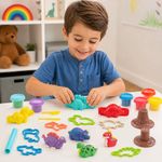 Set de Plasticina Dino Party con Moldes y Accesorios de 30 Piezas
