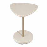 Mesa Auxiliar Alta Bel de 51 x 51 x 60 cm con Cubierta Triangular Redondeada Color Crema