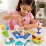 Set de Plasticina Heladería con Moldes, Conos y Copas de 15 Piezas