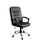 Silla de Oficina Calabria Ergonómica Acabado en Cuero Sintético de 61 x 27 x 45 Cm Color Negro
