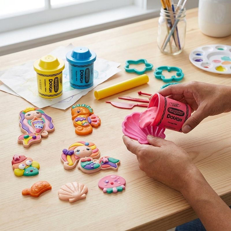 Set de Plasticina Sirenas de 23 Piezas con Moldes Marinos Multicolor
