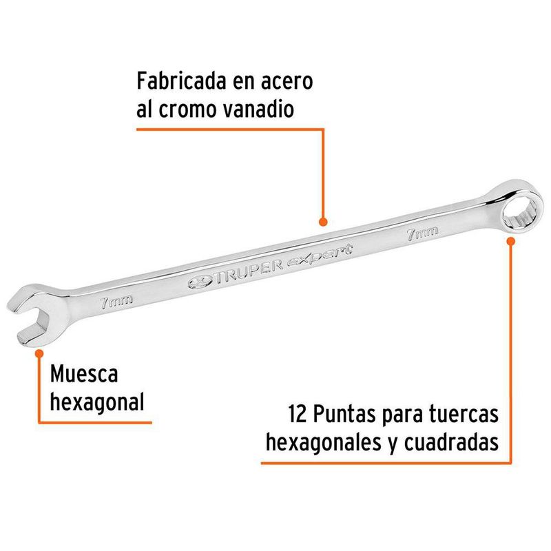 Llave Combinada Extralarga de 7 x 135 Mm