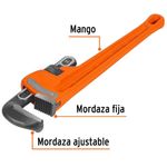 Llave Stilson 18 Plg Cuerpo Robusto de Hierro