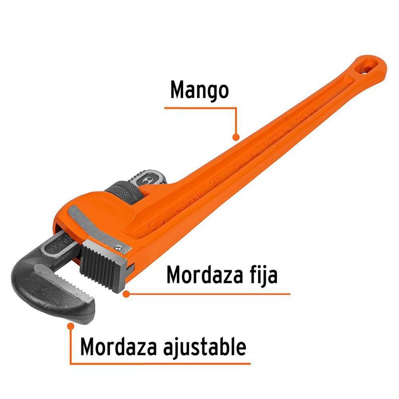 Llave Stilson 24 Plg Cuerpo Robusto de Hierro