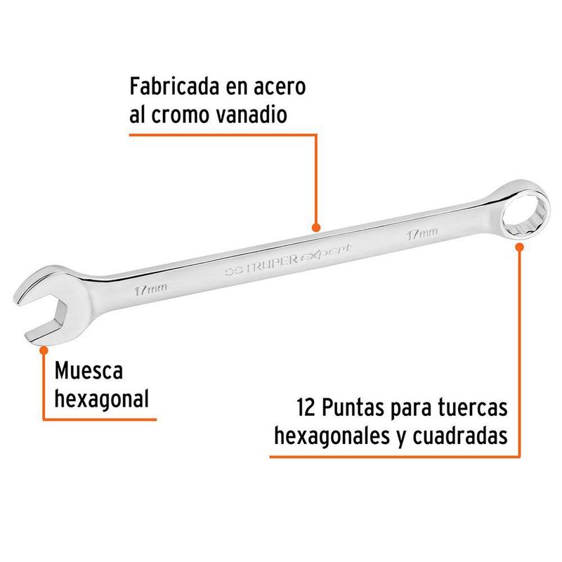 Llave Combinada Extralarga de 17 x 259 Mm