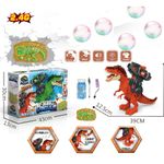 Dinosaurio Lanza Burbujas con Control Remoto y Proyección para Niños Color Rojo y Naranja