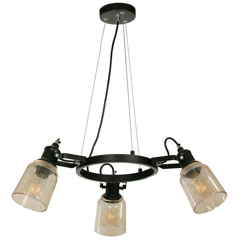 Lámpara Colgante Negra 3 Luces Base E27