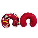 Cojín de Cuello Infantil Mickey Mouse para Viaje y Descanso Color Rojo