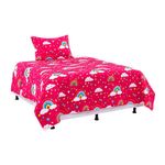 Set de Cubrecama Pinsonic Imperial con Diseño de Arcoíris Color Rojo de 2 Piezas