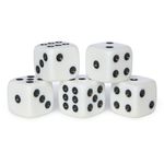 Set de 5 Dados Clásicos para Juegos de Mesa Color Blanco