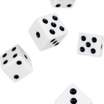 Set de 5 Dados Clásicos para Juegos de Mesa Color Blanco