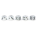 Set de 5 Dados Clásicos para Juegos de Mesa Color Blanco