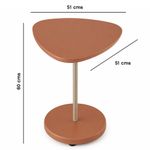Mesa Auxiliar Alta Bel de 51 x 51 x 60 cm con Cubierta Triangular Redondeada Color Terracota