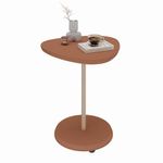 Mesa Auxiliar Bel de MDF y Metal para Sala 45 x 45 x 55 cm Color Terracota y Dorado