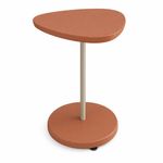 Mesa Auxiliar Bel de MDF y Metal para Sala 45 x 45 x 55 cm Color Terracota y Dorado