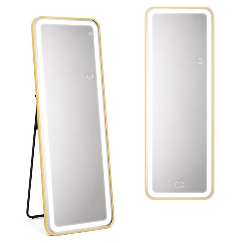 Espejo de Pie con Luz LED y Control Táctil de 50 x 160 cm para Dormitorio - Colores Surtidos