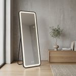 Espejo LED de Pie con Luz y Control Táctil de 50 x 160 cm para Dormitorio - Colores Surtidos