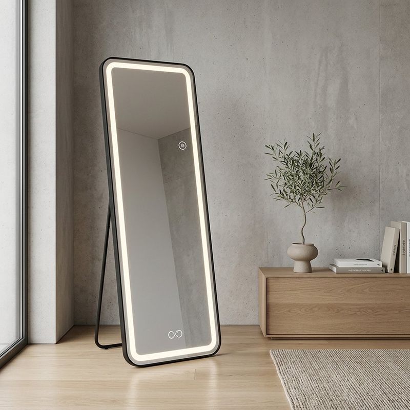 Espejo LED de Pie con Luz y Control Táctil de 50 x 160 cm para Dormitorio - Colores Surtidos